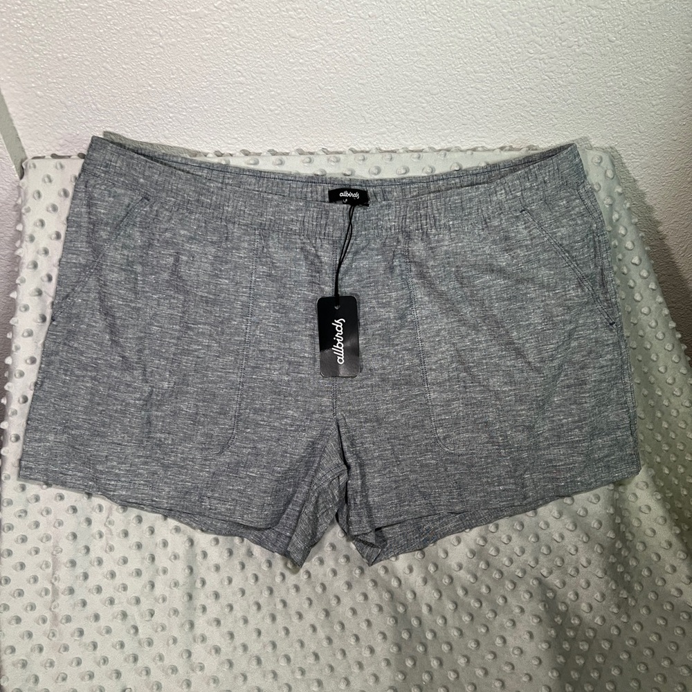 Allbirds Women’s Hemp TreeBD Camp Shorts with pockets XXXL in Shadow Gray NWT